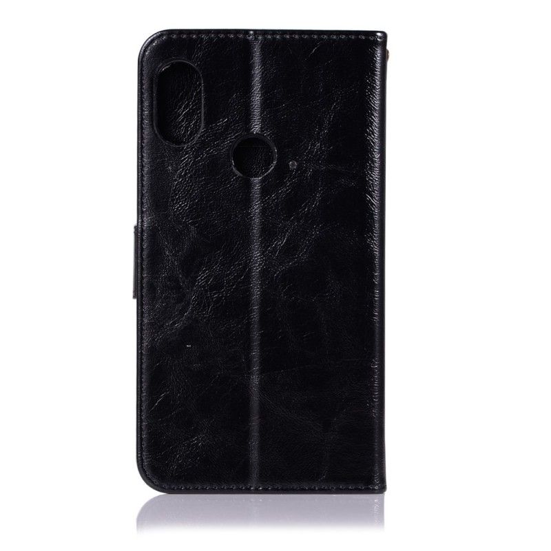 Etui Folio Xiaomi Redmi Note 5 Ciemnoczerwony Czarny Efekt Skóry W Stylu Vintage Z Paskiem Etui Ochronne