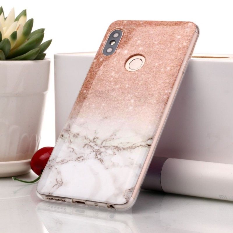 Etui Xiaomi Redmi Note 5 Biały Czarny Marmurowy Brokat