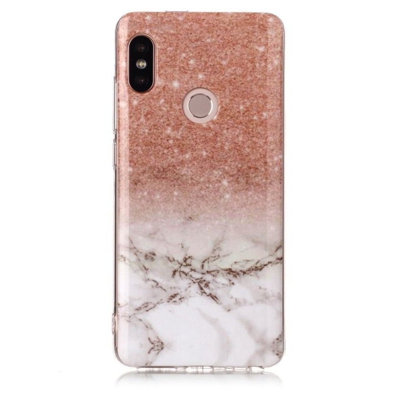 Etui Xiaomi Redmi Note 5 Biały Czarny Marmurowy Brokat