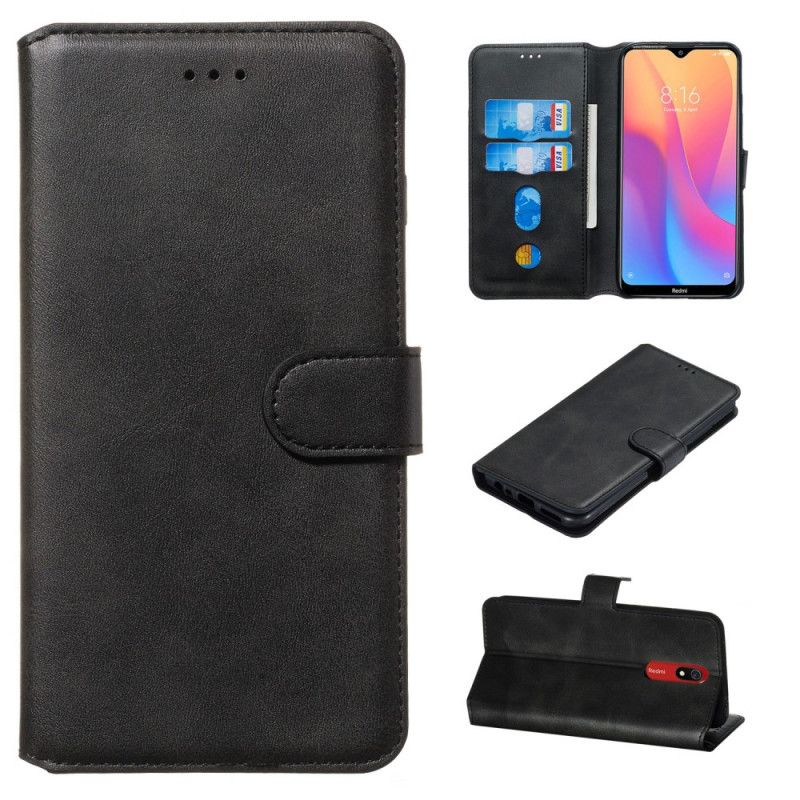 Etui Folio Xiaomi Redmi 8A Czerwony Czarny Sztuczna Skóra W Stylu Retro Etui Ochronne