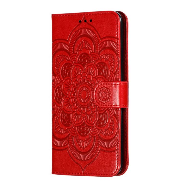 Etui Folio Xiaomi Redmi 8A Czerwony Szary Cała Mandala