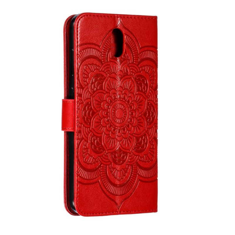 Etui Folio Xiaomi Redmi 8A Czerwony Szary Cała Mandala