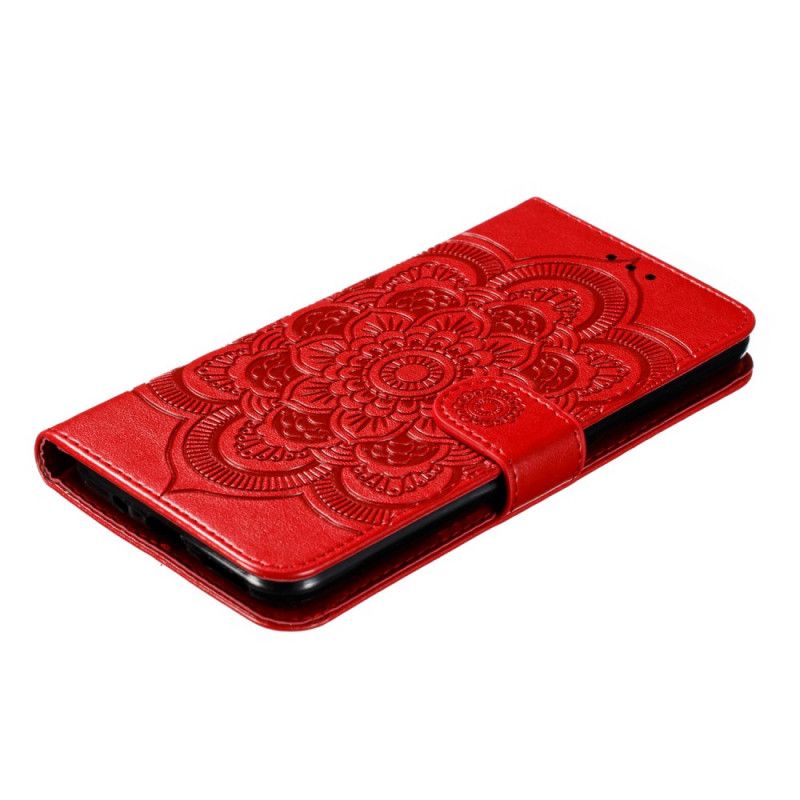 Etui Folio Xiaomi Redmi 8A Czerwony Szary Cała Mandala