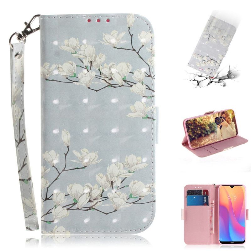 Etui Folio Xiaomi Redmi 8A Kwitnące Drzewo Ze Stringami Etui Ochronne