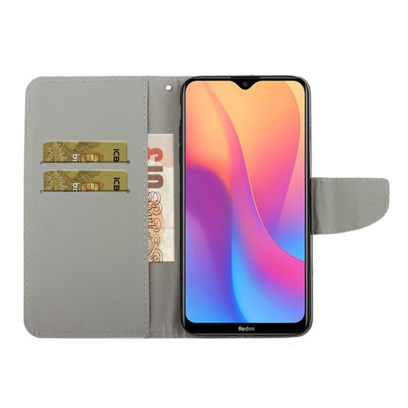 Etui Folio Xiaomi Redmi 8A Romantyczny Róż Ze Stringami