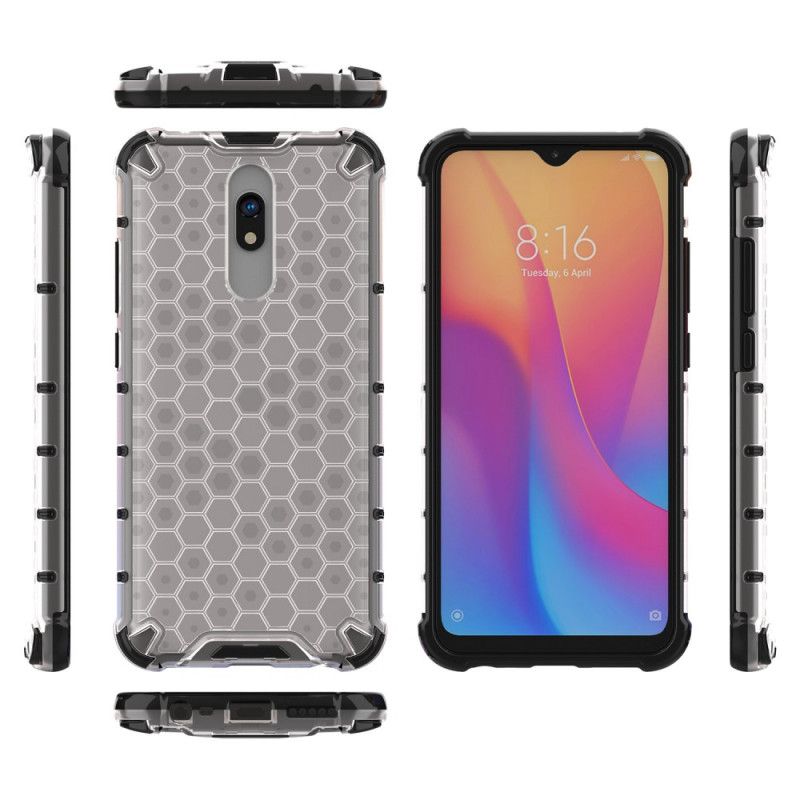 Etui Xiaomi Redmi 8A Biały Czarny Styl Plastra Miodu Etui Ochronne