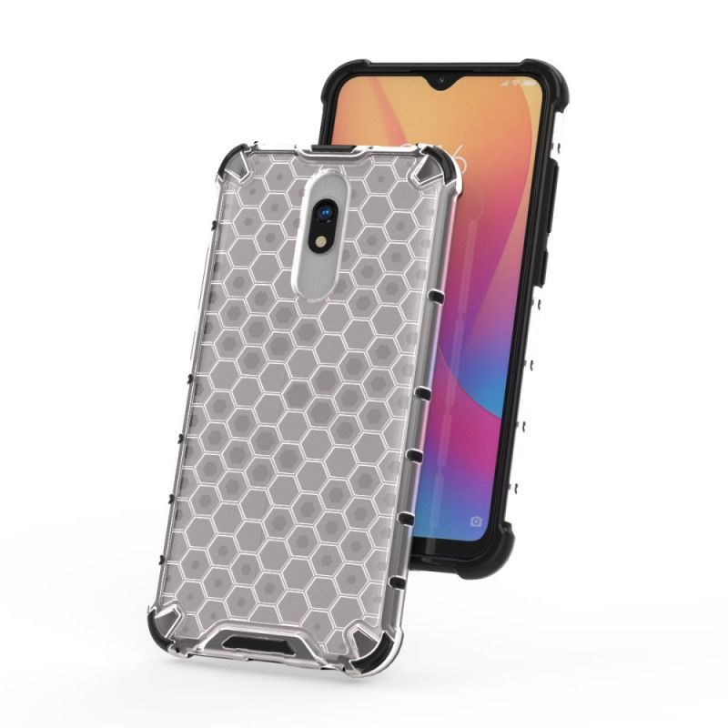 Etui Xiaomi Redmi 8A Biały Czarny Styl Plastra Miodu Etui Ochronne