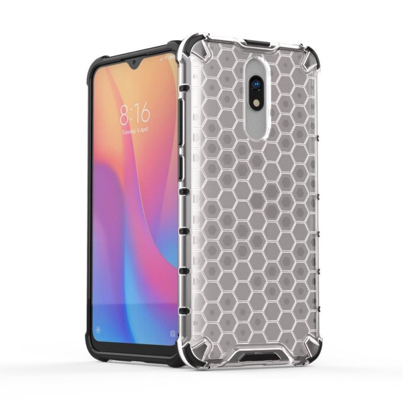 Etui Xiaomi Redmi 8A Biały Czarny Styl Plastra Miodu Etui Ochronne