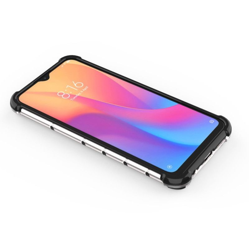 Etui Xiaomi Redmi 8A Biały Czarny Styl Plastra Miodu Etui Ochronne