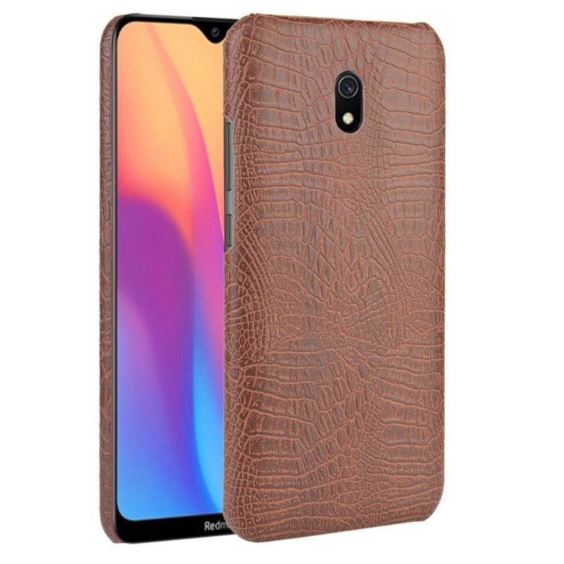 Etui Xiaomi Redmi 8A Biały Czarny Styl Skóry Krokodyla