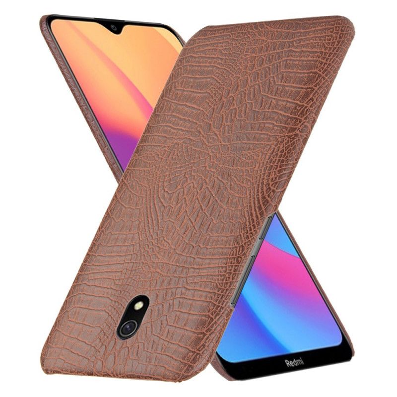 Etui Xiaomi Redmi 8A Biały Czarny Styl Skóry Krokodyla