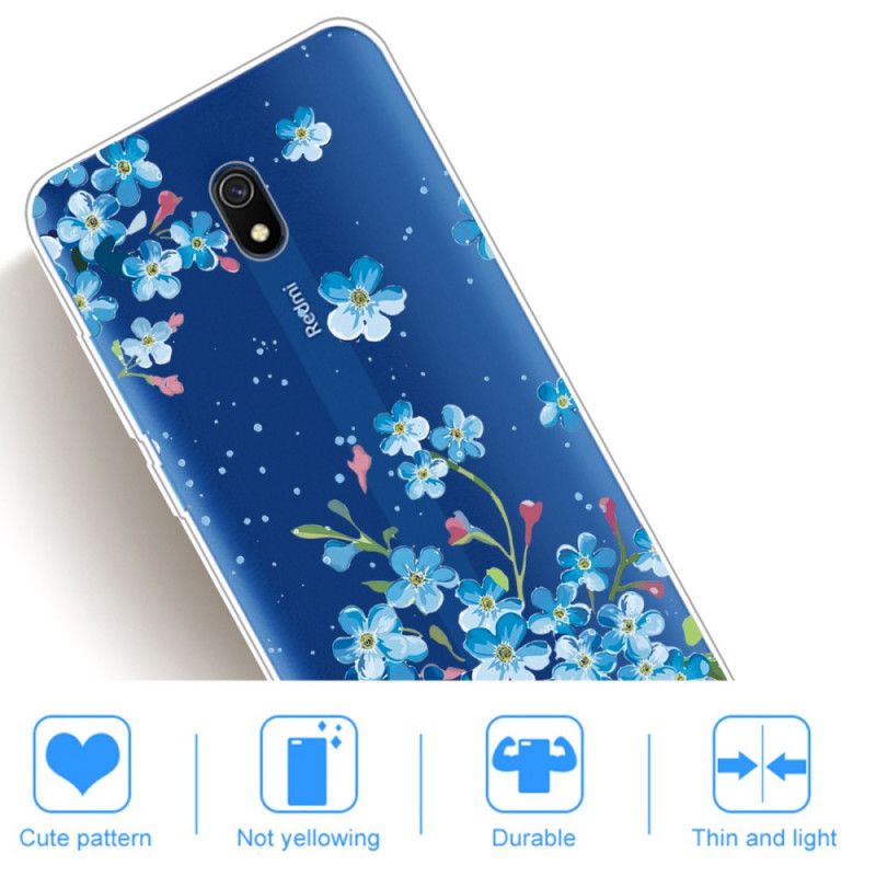 Etui Xiaomi Redmi 8A Bukiet Niebieskich Kwiatów