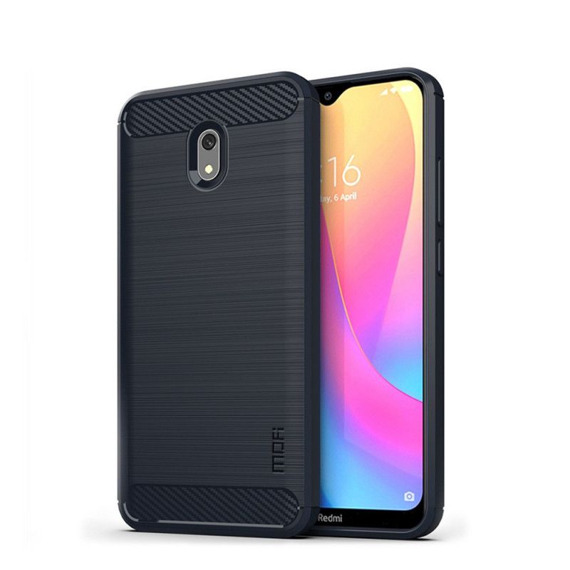 Etui Xiaomi Redmi 8A Czerwony Szary Mofi Szczotkowane Włókno Węglowe Etui Ochronne