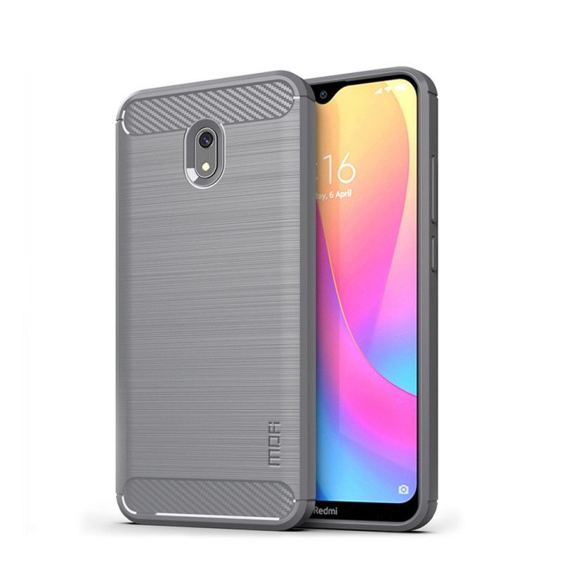 Etui Xiaomi Redmi 8A Czerwony Szary Mofi Szczotkowane Włókno Węglowe Etui Ochronne