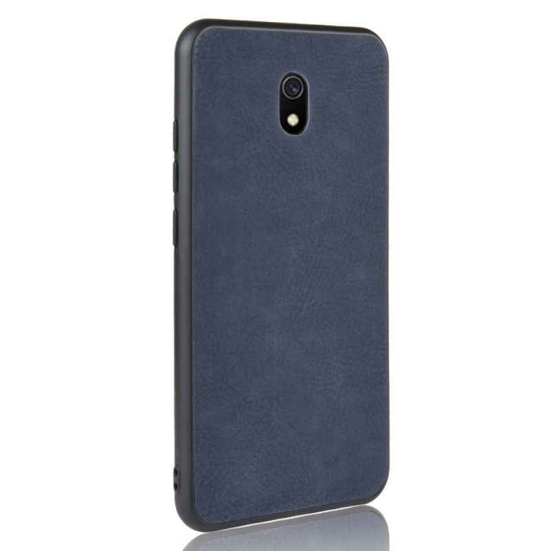 Etui Xiaomi Redmi 8A Granatowy Szary Efekt Skóry Premium Etui Ochronne