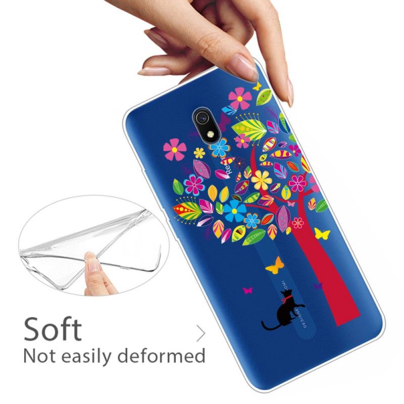 Etui Xiaomi Redmi 8A Kot Pod Kolorowym Drzewkiem Etui Ochronne