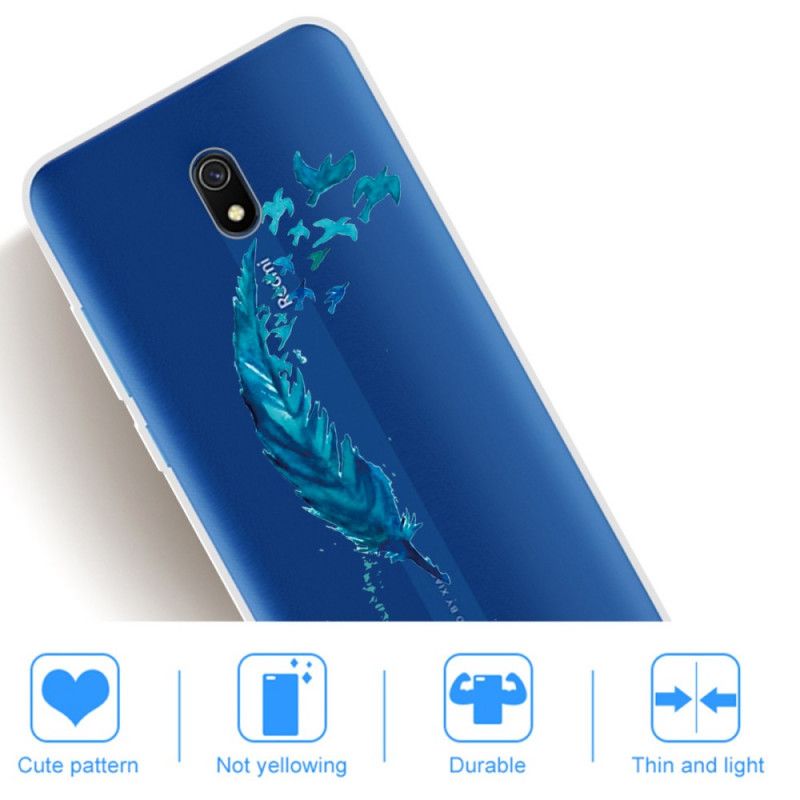 Futerały Xiaomi Redmi 8A Etui na Telefon Piękne Niebieskie Pióro