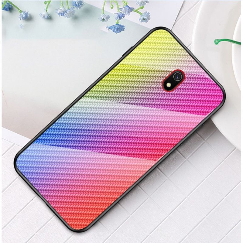 Futerały Xiaomi Redmi 8A Magenta Czarny Szkło Hartowane Z Włókna Węglowego