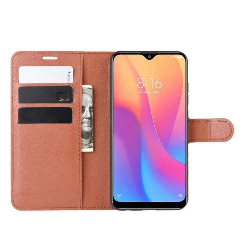 Obudowa Xiaomi Redmi 8A Biały Czarny Klasyczna Sztuczna Skóra