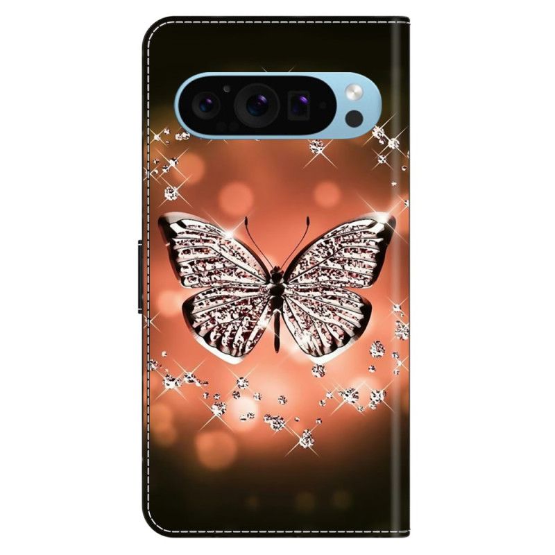 Etui Folio Do Google Pixel 9 Pro Xl Kryształowy Motyl