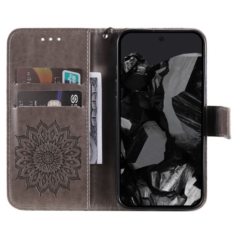 Etui Folio Do Google Pixel 9 Pro Xl Mandala Słoneczna Z Paskiem