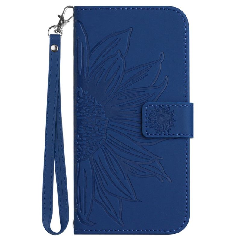 Etui Folio Google Pixel 9 Pro Xl Nadruk Słonecznika Z Paskiem Etui Ochronne