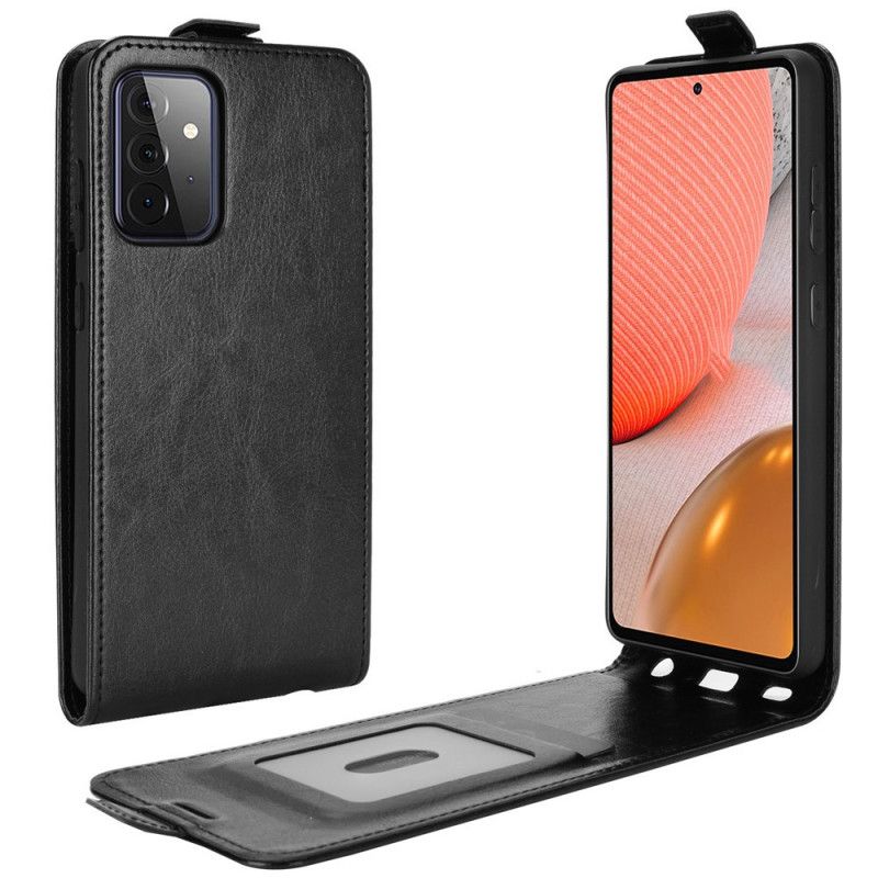 Etui Folio Samsung Galaxy A72 4G / A72 5G Biały Czarny Pionowa Klapa Z Efektem Skóry