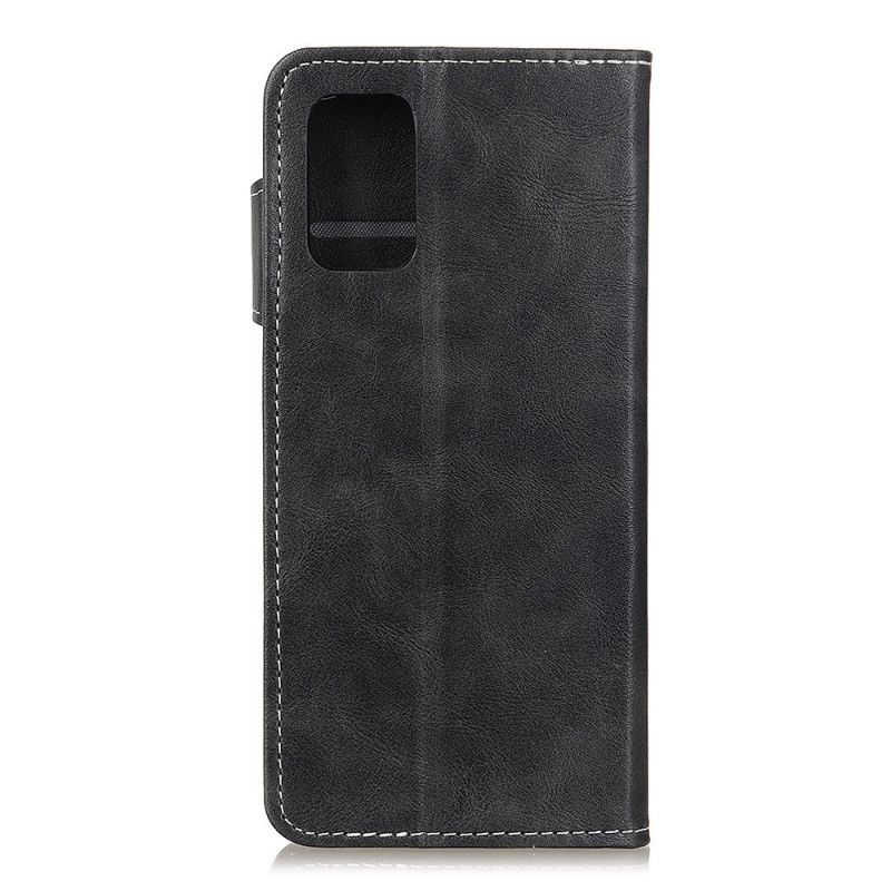 Etui Folio Samsung Galaxy A72 4G / A72 5G Czerwony Czarny Artystyczny Guzik I Szwy Etui Ochronne