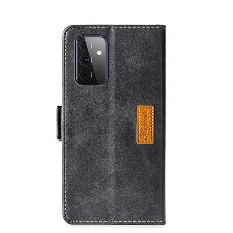 Etui Folio Samsung Galaxy A72 4G / A72 5G Czerwony Czarny Dwukolorowa Sztuczna Skóra Etui Ochronne