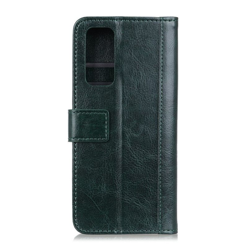 Etui Folio Samsung Galaxy A72 4G / A72 5G Czerwony Czarny Efekt Antycznej Skóry