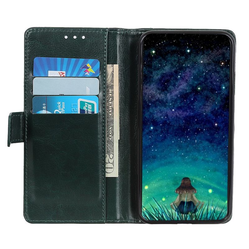 Etui Folio Samsung Galaxy A72 4G / A72 5G Czerwony Czarny Efekt Antycznej Skóry