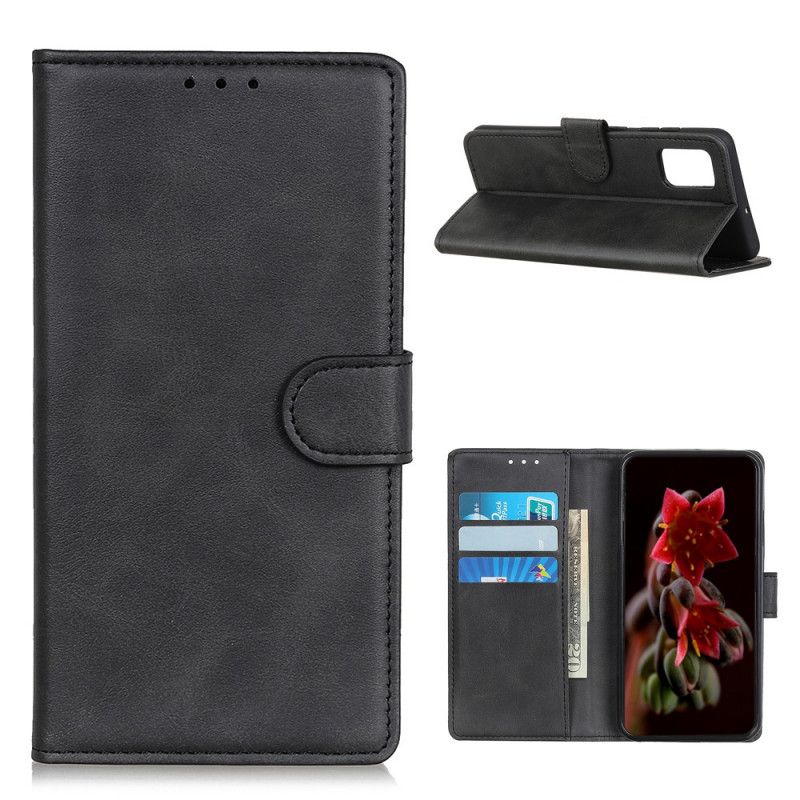 Etui Folio Samsung Galaxy A72 4G / A72 5G Czerwony Czarny Efekt Skóry Matowej Retro