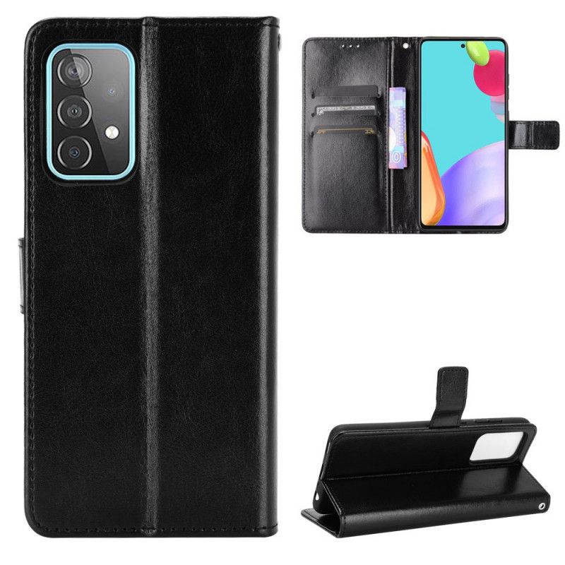 Etui Folio Samsung Galaxy A72 4G / A72 5G Czerwony Czarny Efektowna Sztuczna Skóra