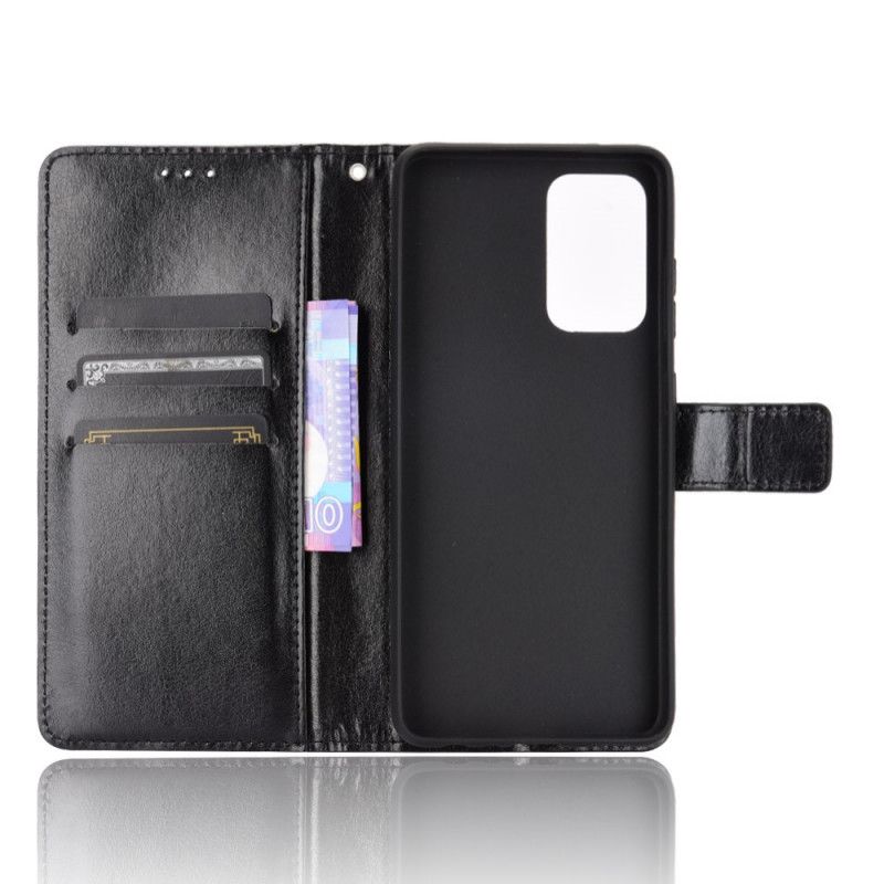 Etui Folio Samsung Galaxy A72 4G / A72 5G Czerwony Czarny Efektowna Sztuczna Skóra