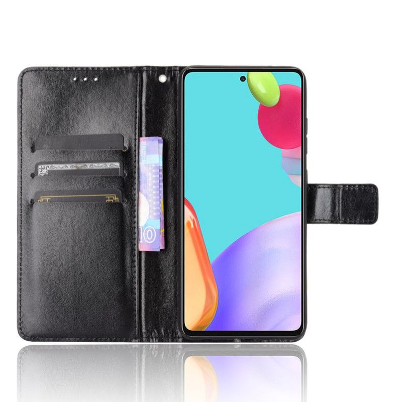 Etui Folio Samsung Galaxy A72 4G / A72 5G Czerwony Czarny Efektowna Sztuczna Skóra