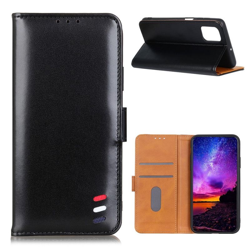 Etui Folio Samsung Galaxy A72 4G / A72 5G Czerwony Czarny Trójkolorowy Efekt Skóry