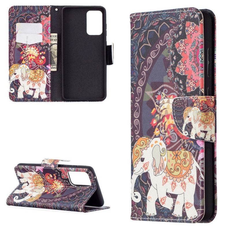 Etui Folio Samsung Galaxy A72 4G / A72 5G Etniczna Mandala Słonia Etui Ochronne