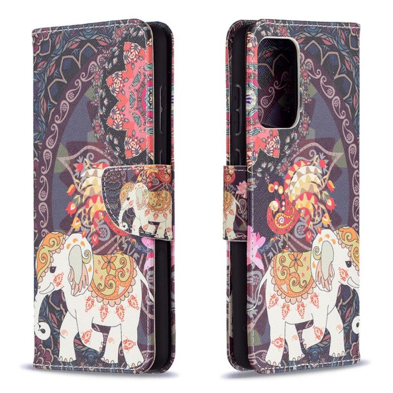 Etui Folio Samsung Galaxy A72 4G / A72 5G Etniczna Mandala Słonia Etui Ochronne