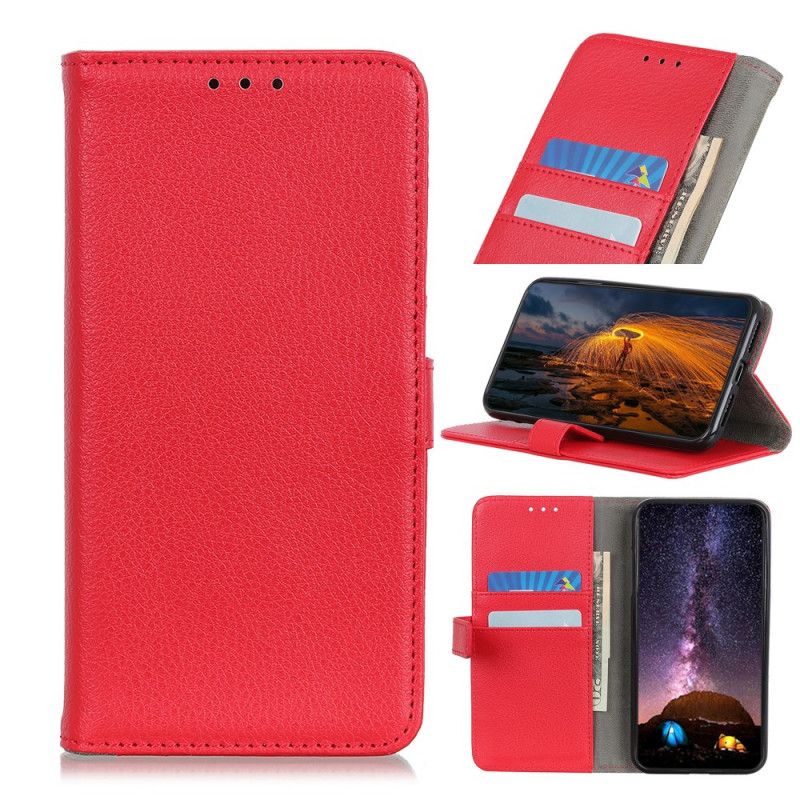 Etui Folio Samsung Galaxy A72 4G / A72 5G Magenta Czerwony Klasyczna Sztuczna Skóra Licziowa