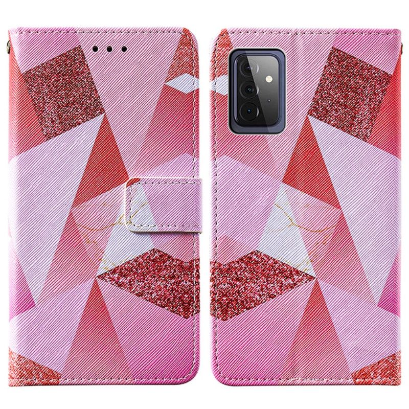 Etui Folio Samsung Galaxy A72 4G / A72 5G Różowa Grafika Etui Ochronne