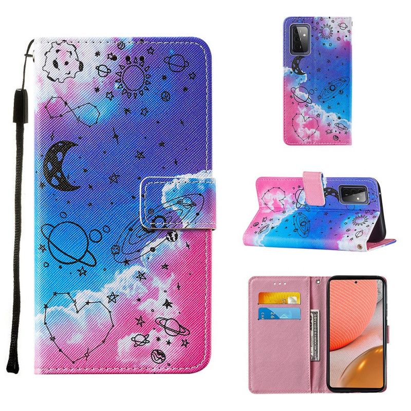 Etui Folio Samsung Galaxy A72 4G / A72 5G Serce I Planety Etui Ochronne