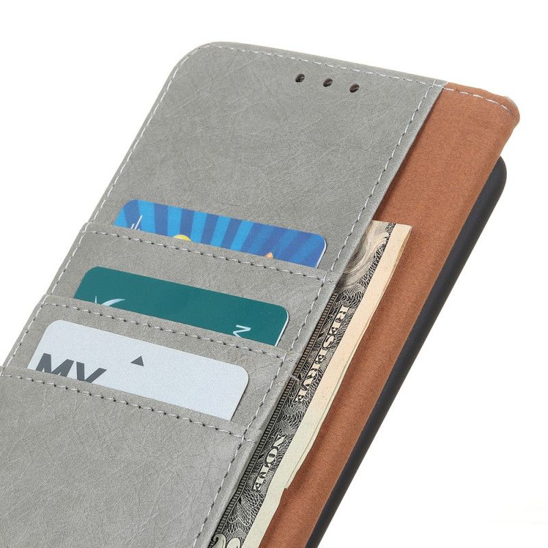 Etui Folio Samsung Galaxy A72 4G / A72 5G Szary Czarny Dwoina Z Nitem