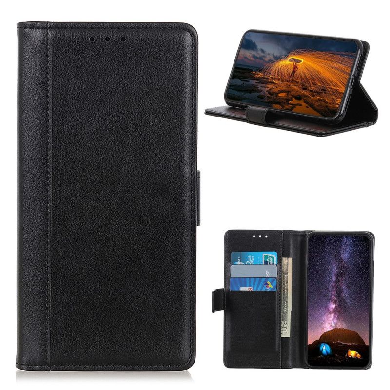 Etui Folio Samsung Galaxy A72 4G / A72 5G Zielony Czarny Elegancki Styl Skóry