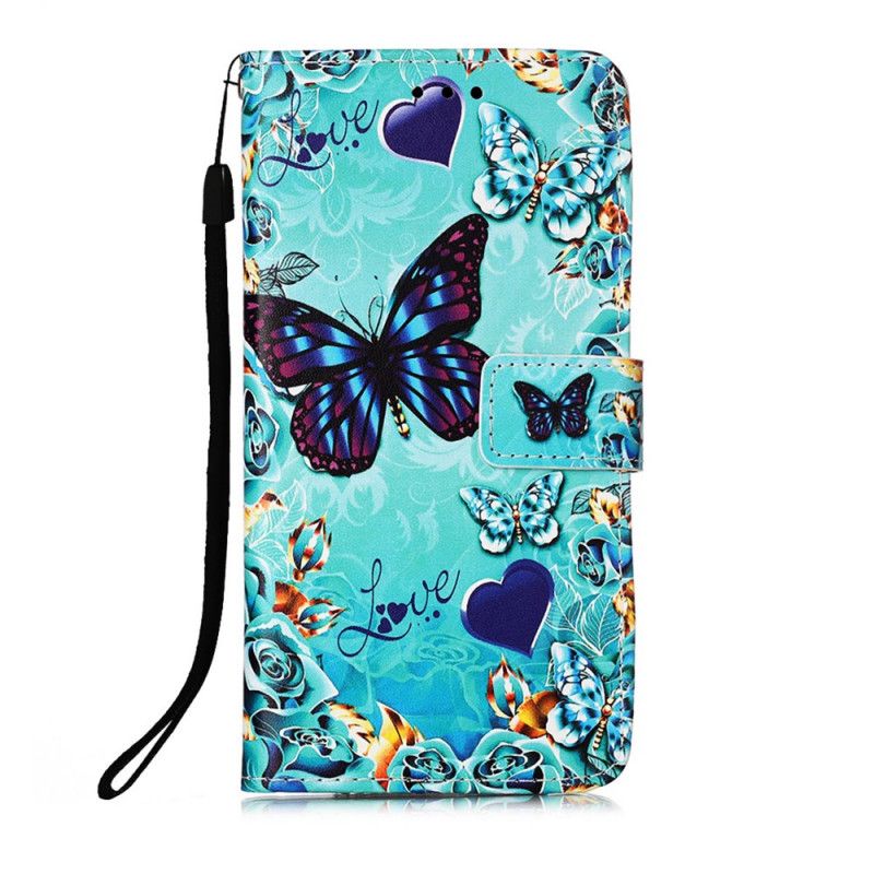 Etui Folio Samsung Galaxy A72 4G / A72 5G Złote Motyle