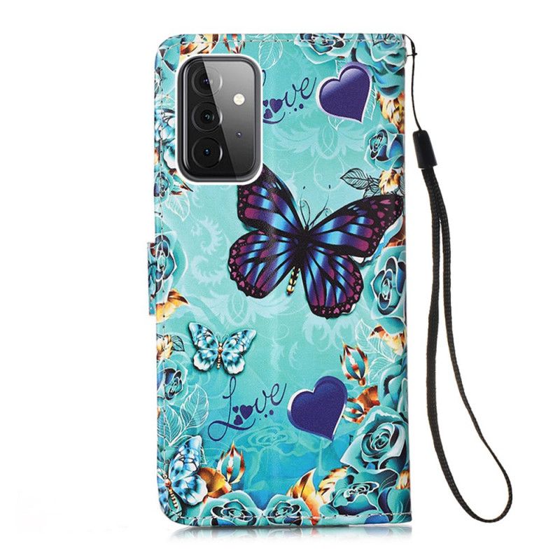 Etui Folio Samsung Galaxy A72 4G / A72 5G Złote Motyle