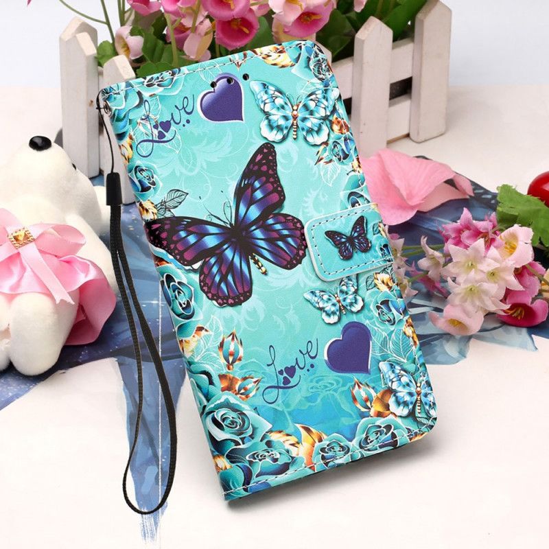 Etui Folio Samsung Galaxy A72 4G / A72 5G Złote Motyle