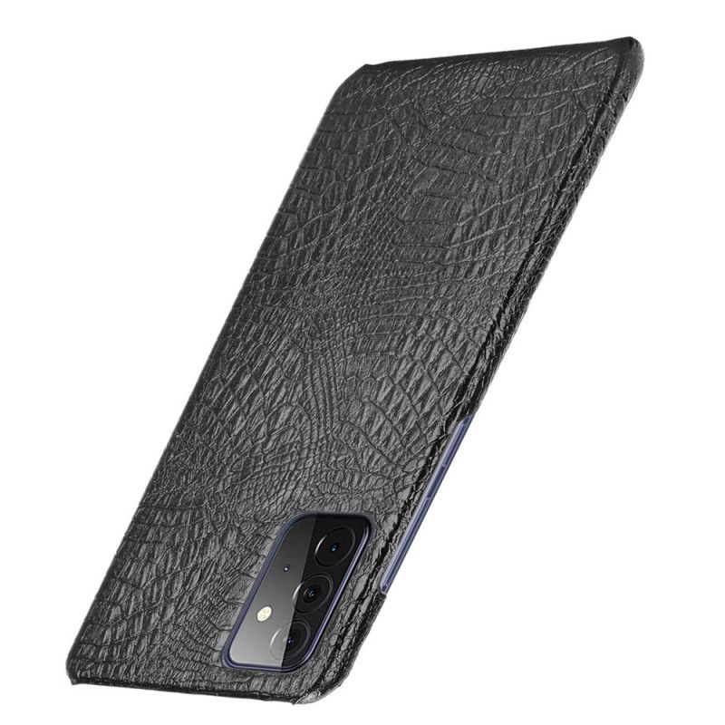 Etui Samsung Galaxy A72 4G / A72 5G Biały Czarny Efekt Skóry Krokodyla Etui Ochronne