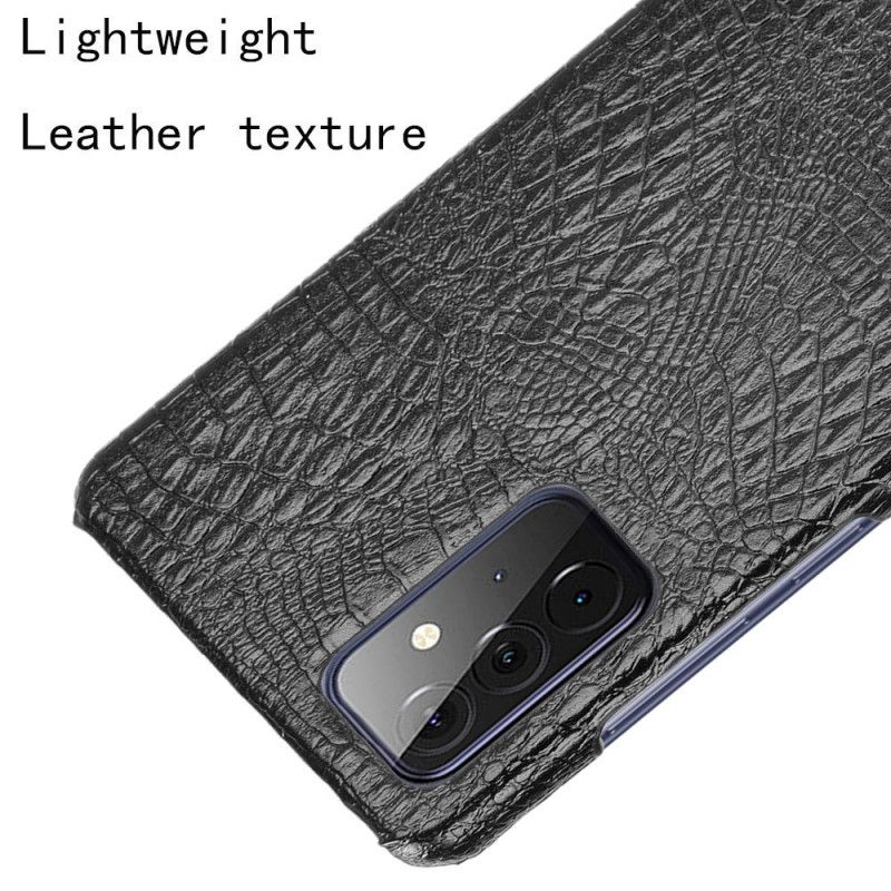 Etui Samsung Galaxy A72 4G / A72 5G Biały Czarny Efekt Skóry Krokodyla Etui Ochronne