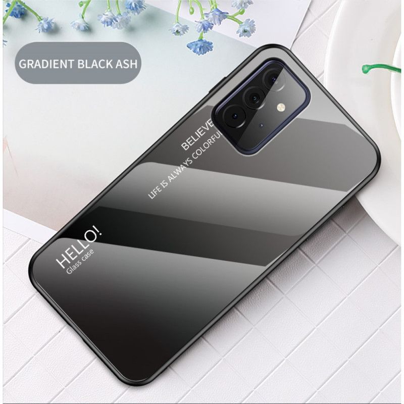 Etui Samsung Galaxy A72 4G / A72 5G Biały Czarny Witam Szkło Hartowane