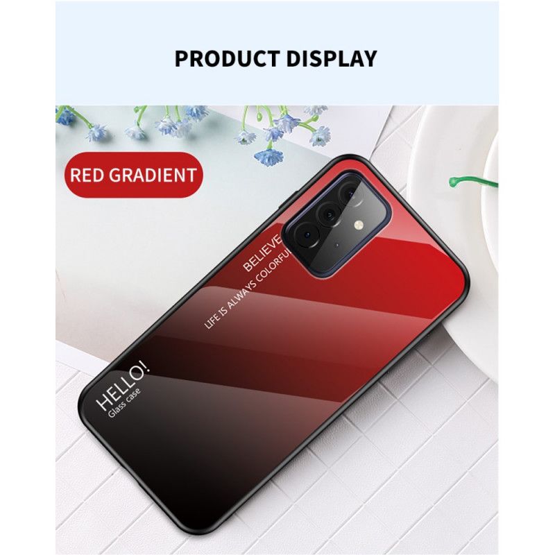 Etui Samsung Galaxy A72 4G / A72 5G Biały Czarny Witam Szkło Hartowane